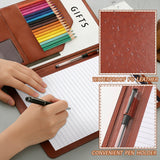 Personalized Sketchbook Cover with Name and Cartoon Character PU Leather Birth Flower Notebooks Cover with Storage Pocket Traveler's Sketchbook Gifts For Artists Teacher Student Daughter