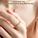 Personalized Engraved Rings for Women Custom Name Ring Non Tarnish Gold Plated Stackable Rings for Her Mom Grandma Girlfriend Wife Womens Ring for Daily Wear Party Wedding Travel