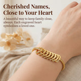 Personalized Mom Heart Charm Bracelet Custom Engraved 1-12 Kids Names Dainty Bracelet for Women Mother's Day Anniversary Birthday Gifts Gifts for Mom Grandma Nana Daughter