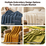 Personalized Couples Blanket with Embroidered Name & Date Wedding Gifts for Couples 2026 Cozy Fringe Blanket for Bed, Sofa Home Decor Cozy Gifts for Women Anniversary Birthday Wedding