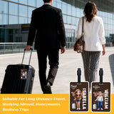 Personalized Travel Luggage Tag Custom Cartoon Character and Name Unisex Travel Accessories Essentials with Blank Insert Card Birthday Gifts for Men Women Family Friends Travel Lovers