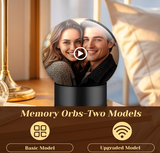 Memory Sphere Lamp Crystal Ball Video Player 2.8" Memory Orbs Ornament 4GB Uploadable Videos & Photos Personalized Unique Desk Night for Couples Friends Birthday Christmas (White Memory Orb WIFI)