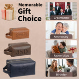 Personalized Toiletry Bag Customizable PU Leather Bag Dopp Kit Waterproof Wash Bag Suitable