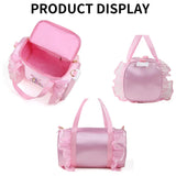Personalized Kids Dance Ballet Bag Large Capacity Fashion Tote Bag Custom Dance Bag Waterproof Kids Travel Bag Pink Lace Bag for Girls Yoga Bag Dance Duffle Bag