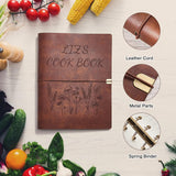 Handmade Leather Recipe Book, Personalized Engraving Name Journal Notebook