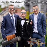 Personalized Wood Grain Sunglasses with Leather Box
