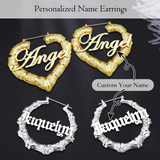 Personalized Bamboo Earrings for Women , Jewelry Gift for Women