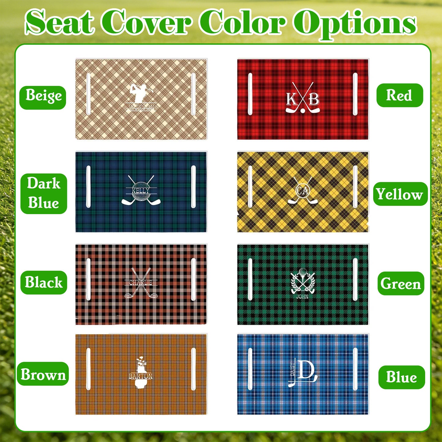 Personalized Golf Cart Seat Cover With Name