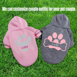 Personalized Pet Hoodies, Custom Paw Print Glitter Dog Sweater, Christmas Gifts,