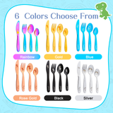 Personalized 6 Colors Unicorn Dinosaur Children's Stainless Steel  Cutlery Set