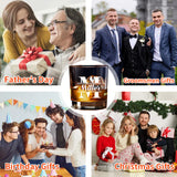 Personalized Whiskey Glass for Men, Bourbon Glass with Stainless Steel Ice Cubes