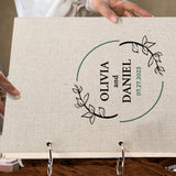 Personalised Linen Wedding Guest Book