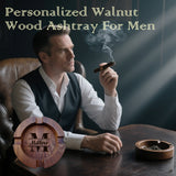 Personalized Walnut Cigar Ashtray for Men