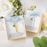 Personalized Blue Crystal Bridal Bouquet Charm with Engraved Text  Something Blue Wedding Gift for Bride