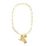 Personalized Gold Charm Necklace, Handmade Necklaces, DIY Ruby Charm Necklace
