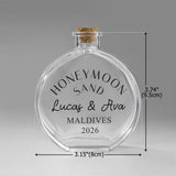 Personalized Glass Honeymoon Memory Keepsake Sand Jar with Name and Date Wedding Vacation Gift for Couples Bride Groom Newlyweds