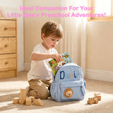Personalized Name Toddler Backpack Custom Embroidered Kids Backpack Corduroy Small Mini School Bag for Preschool Kindergarten Birthday Back to School GiftS for Girls Boys 4-15 Years