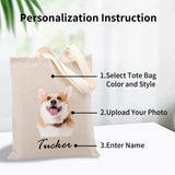 Personalized Pet Tote Bag, Customized Tote Bag, Personalized Zippered Bag for Women