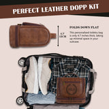 Personalized Hanging Travel Toiletry Bag PU Leather Waterproof Shaving Bag for Men and Women for Accessories Shampoo Full-size Container Toiletries for Groomsmen Husband