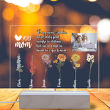 Personalized Photo Night Lights With Birth Flower Images
