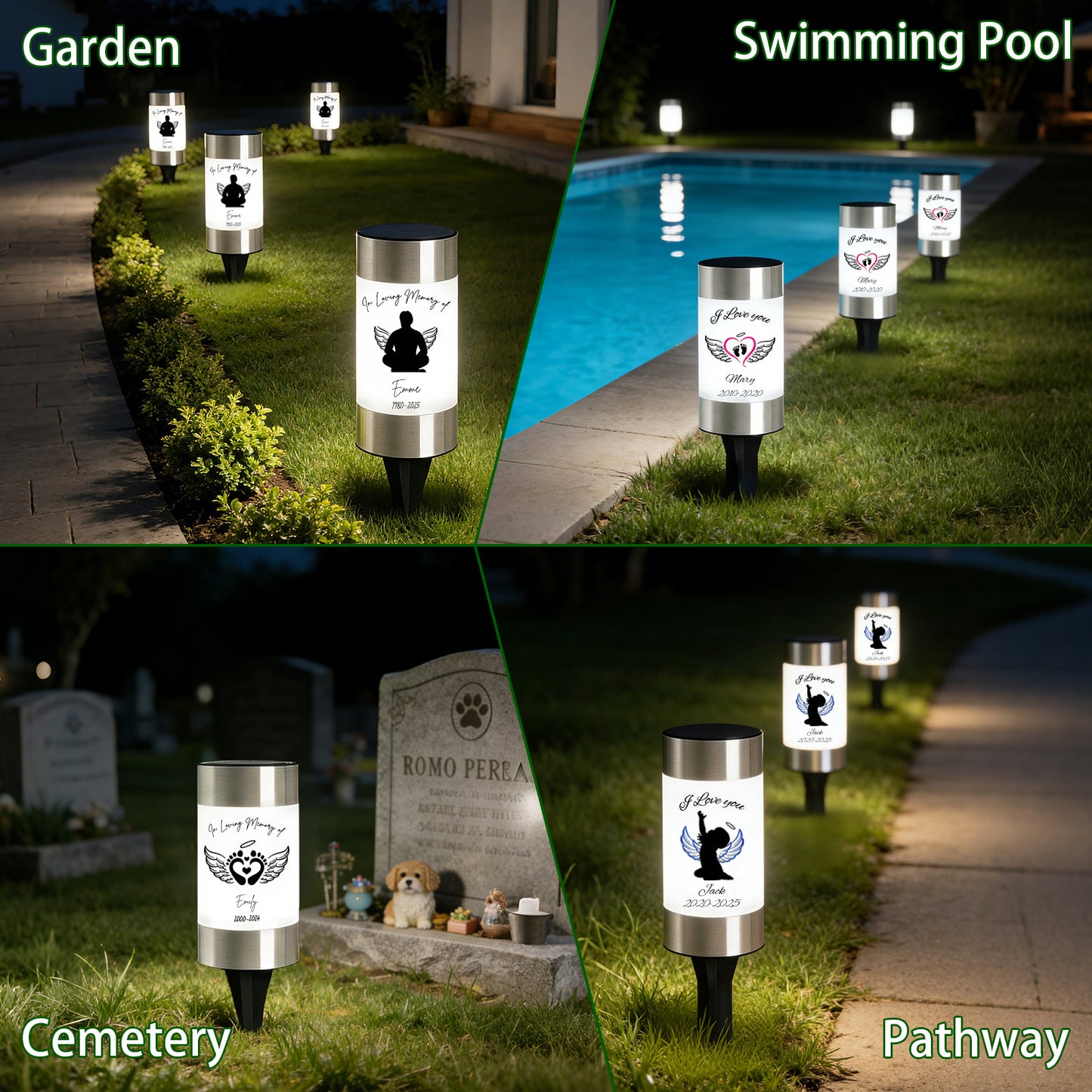 Personalized Solar Lights for Cemetery