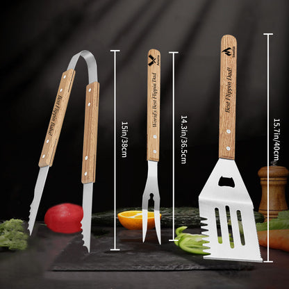 Personalized BBQ Grill Tools Set, Must-Have Accessories for Grilling and Barbecuing Ideal Gift for Father's Day