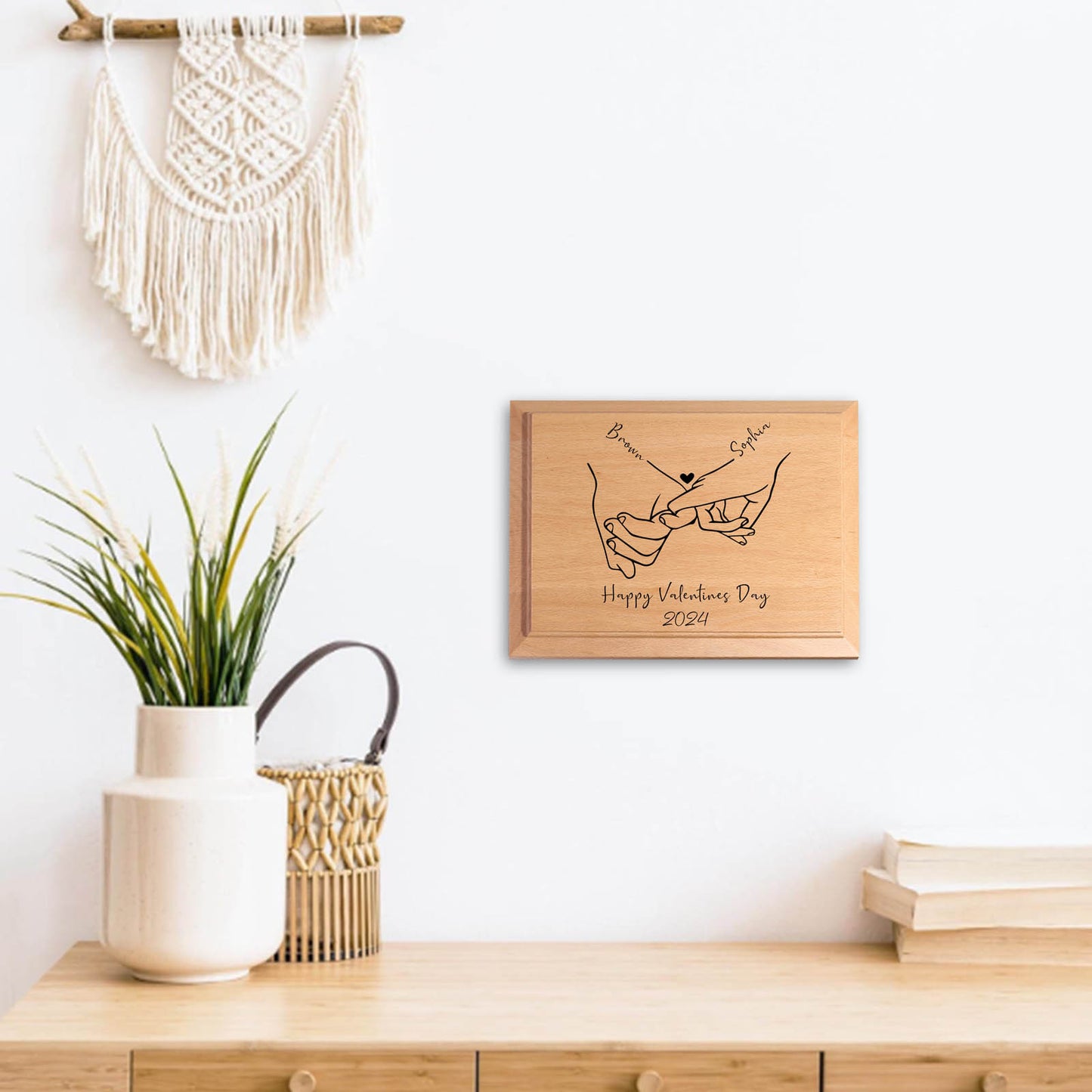 Personalized Wood Plaque, Wooden Wall Valentines Day Decor