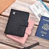 Personalised Durable Leather Passport Cover, Custom Luggage Tag Set with Name