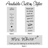 Personalized Leather Bookmark for Teacher