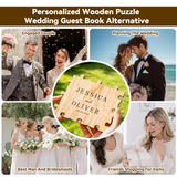 Personalized Wedding Puzzle Guest Book Alternative Custom Couple's Names & Date Wooden Puzzle Guestbook Ideas Guest Book Wedding Reception Sign in Book for Wedding Birthday Anniversary