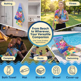 Personalized Kids Beach Towel Cute 3D Diver Kid Diving Boy Cartoon Print Towel Custom Name Quick Dry Microfiber Fabric for Summer Vacation Beach Party Birthday Gifts for Kids Boys Girls