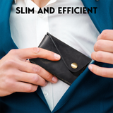 Personalised Leather Card Holder, Custom Slim Compact Wallet
