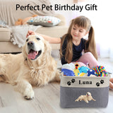 Personalized Dog Toy Basket, Custom Dog Toy Box with Pet's Name & Photo