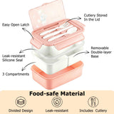 Personalized Cartoon Animal Photo Microwavable Lunch Box with Name Text and Cutlery Picnic Outdoor Activity Use Back to School Gift for Students