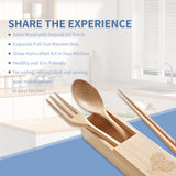 Personalized Natural Wooden Spoons and Forks Set, Wooden Cutlery Set