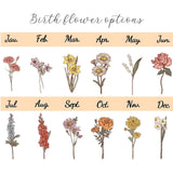 Personalized Birthday Flower Ornaments, Customized Name Heart-Shaped Decoration