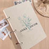 Personalised Linen Wedding Guest Book