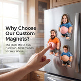 Personalized Face Squishy Belly Fridge Magnet Custom Photo Fridge Magnet with 3D Soft Squeeze Belly Cute Funny Gifts for Family Friends Couple Birthday Father's Day Anniversary Xmas Gifts