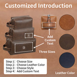 Personalized Toiletry Bag Customizable PU Leather Bag Dopp Kit Waterproof Wash Bag Suitable