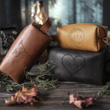 Personalized Toiletry Bag for Men, Pack of 2 for Couples, PU Leather Travel Bag