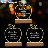 Personalized Acrylic Night Lamp, Apple Shape Teacher Gifts