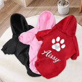 Personalized Pet Hoodies, Custom Paw Print Glitter Dog Sweater, Christmas Gifts,