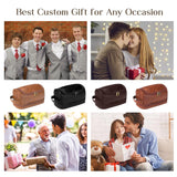 Personalized Toiletry Bag For Men, Husband, Boyfriend, Dad Large Capacity PU Leather Travel Dopp Kit Handcrafted Custom Name Unique Gift For Birthday| Fathers Day| Anniversary| Wedding Groomsmen Gifts