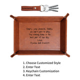 Personalized Leather Storage Tray for Dad New Dad Gift PU Leather Valet Tray Unique Dad Birthday Gifts from Daughter Son Men Gifts for Father