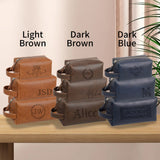Personalized Toiletry Bag Customizable PU Leather Bag Dopp Kit Waterproof Wash Bag Suitable