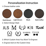 Personalized Men's Leather Toiletry Bag | Customized Dopp Kit for Men