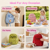 Personalized Name Toddler Backpack Custom Embroidered Kids Backpack Corduroy Small Mini School Bag for Preschool Kindergarten Birthday Back to School GiftS for Girls Boys 4-15 Years