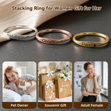 Personalized Engraved Rings for Women Custom Name Ring Non Tarnish Gold Plated Stackable Rings for Her Mom Grandma Girlfriend Wife Womens Ring for Daily Wear Party Wedding Travel