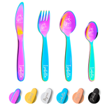 Personalized 6 Colors Unicorn Dinosaur Children's Stainless Steel  Cutlery Set