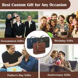 Personalized Hanging Travel Toiletry Bag PU Leather Waterproof Shaving Bag for Men and Women for Accessories Shampoo Full-size Container Toiletries for Groomsmen Husband